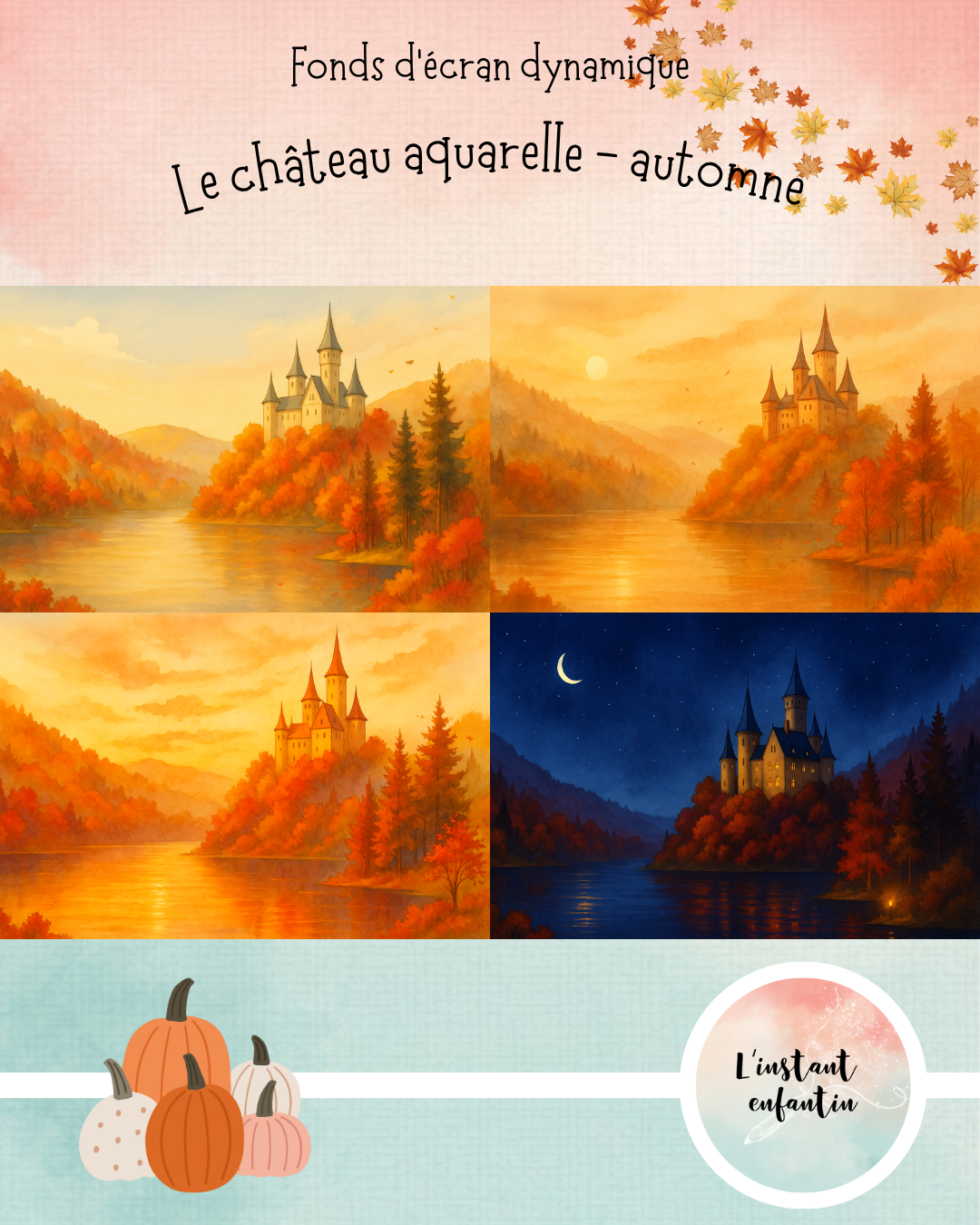 Château aquarelle automne