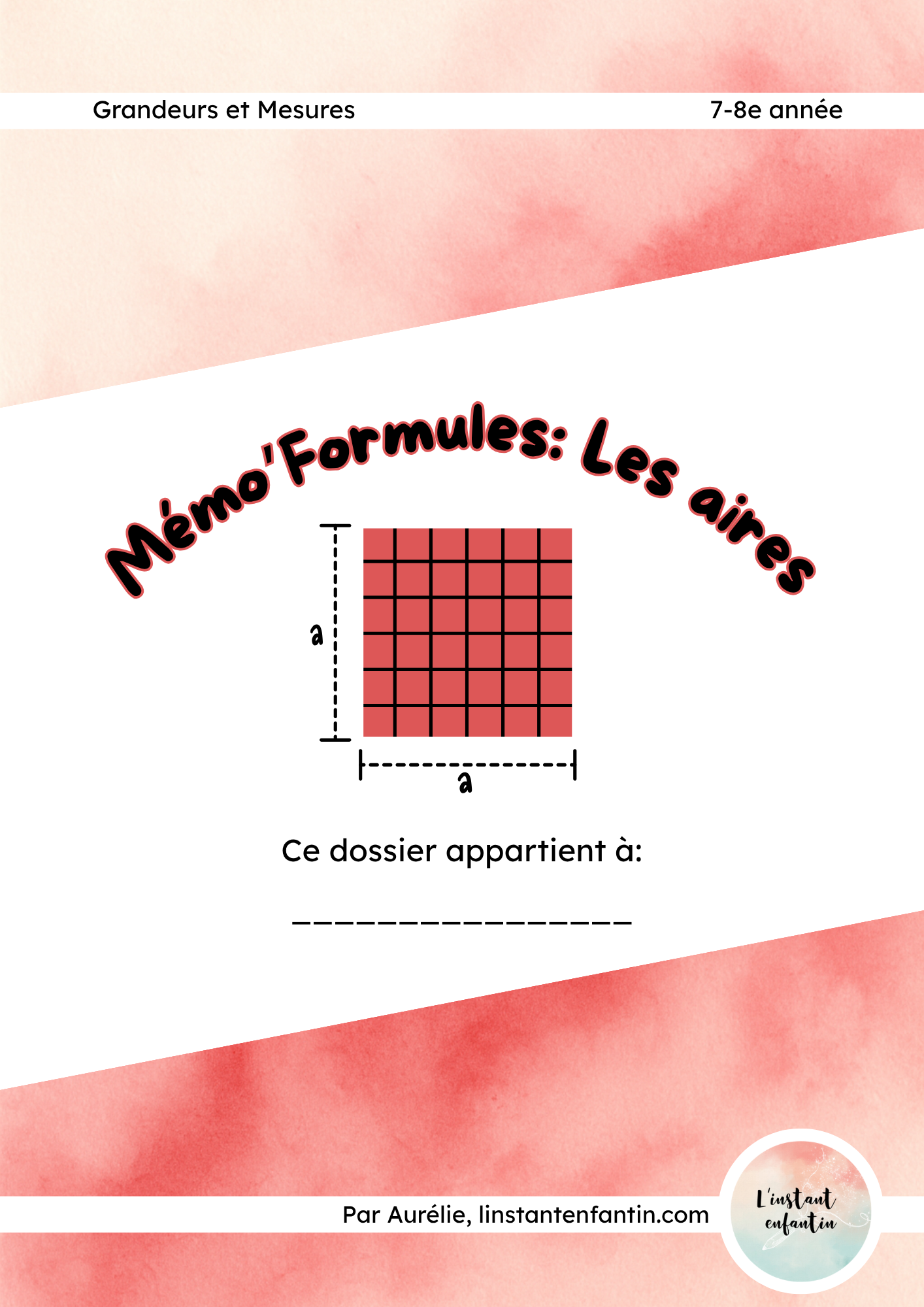 L’aide-mémoire Formule d’aires