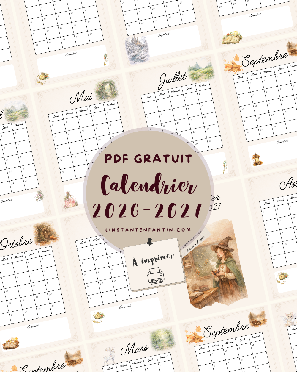 Calendrier univers conte poétique