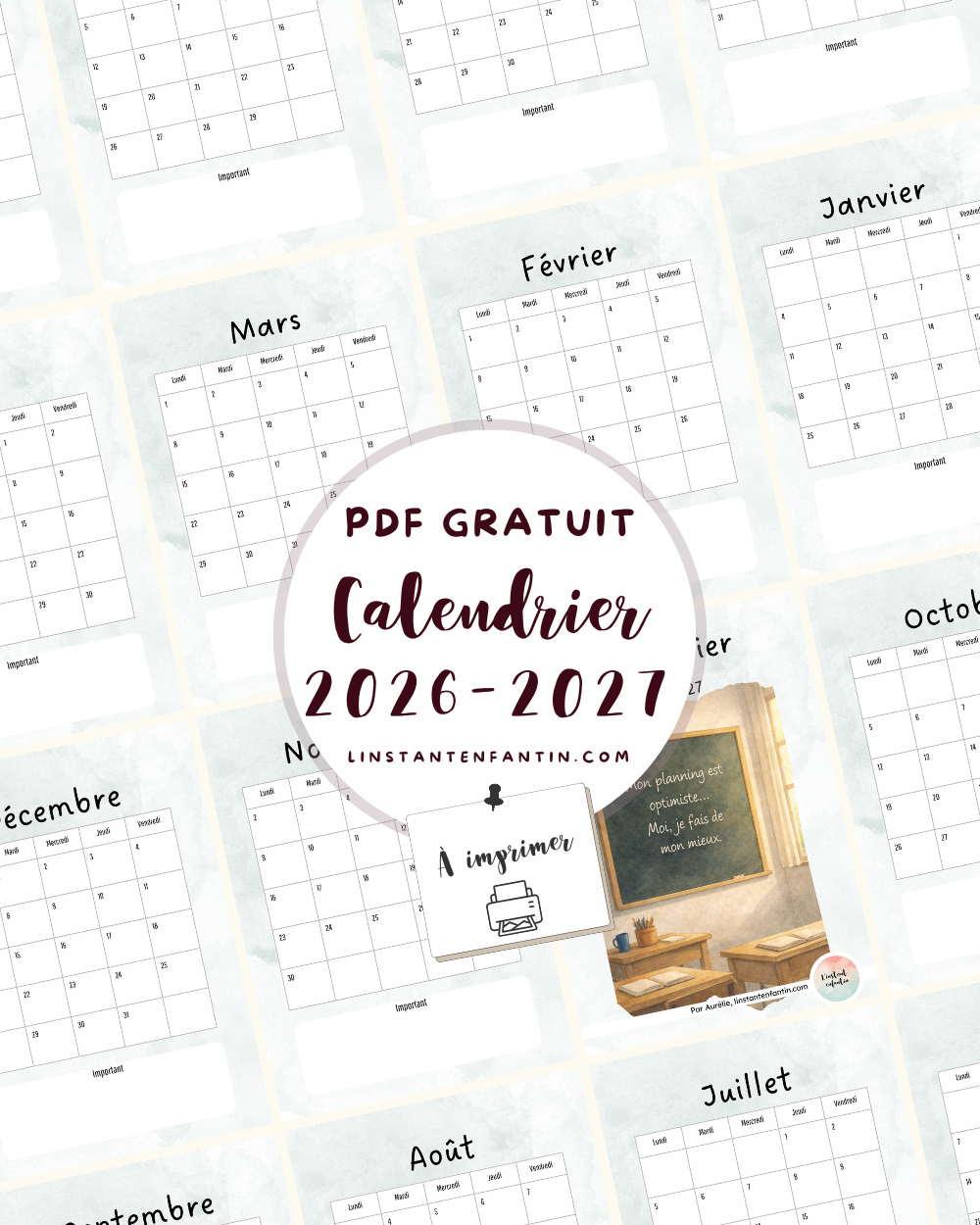 Calendrier univers minimaliste