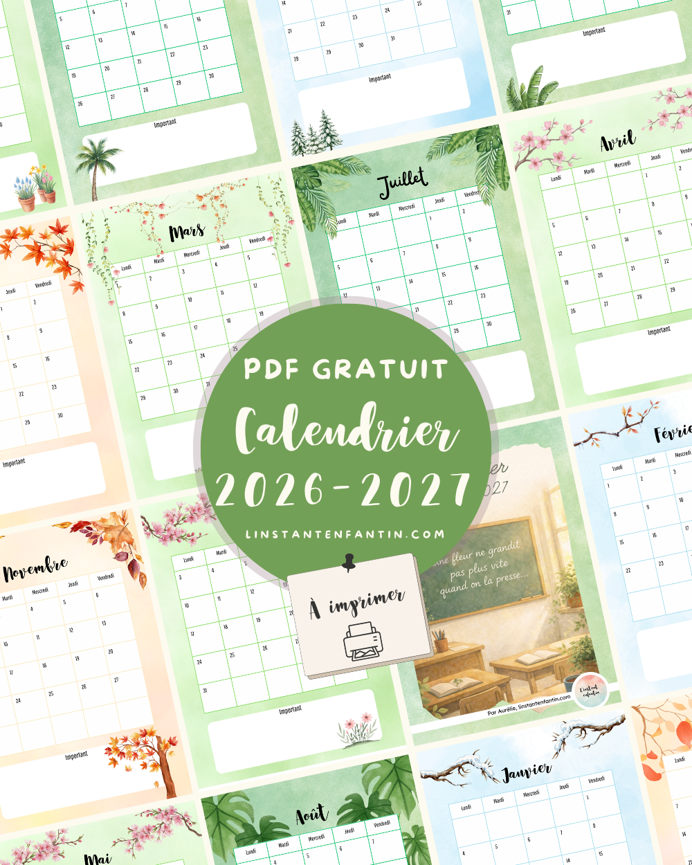 Calendrier univers végétal saisonnier