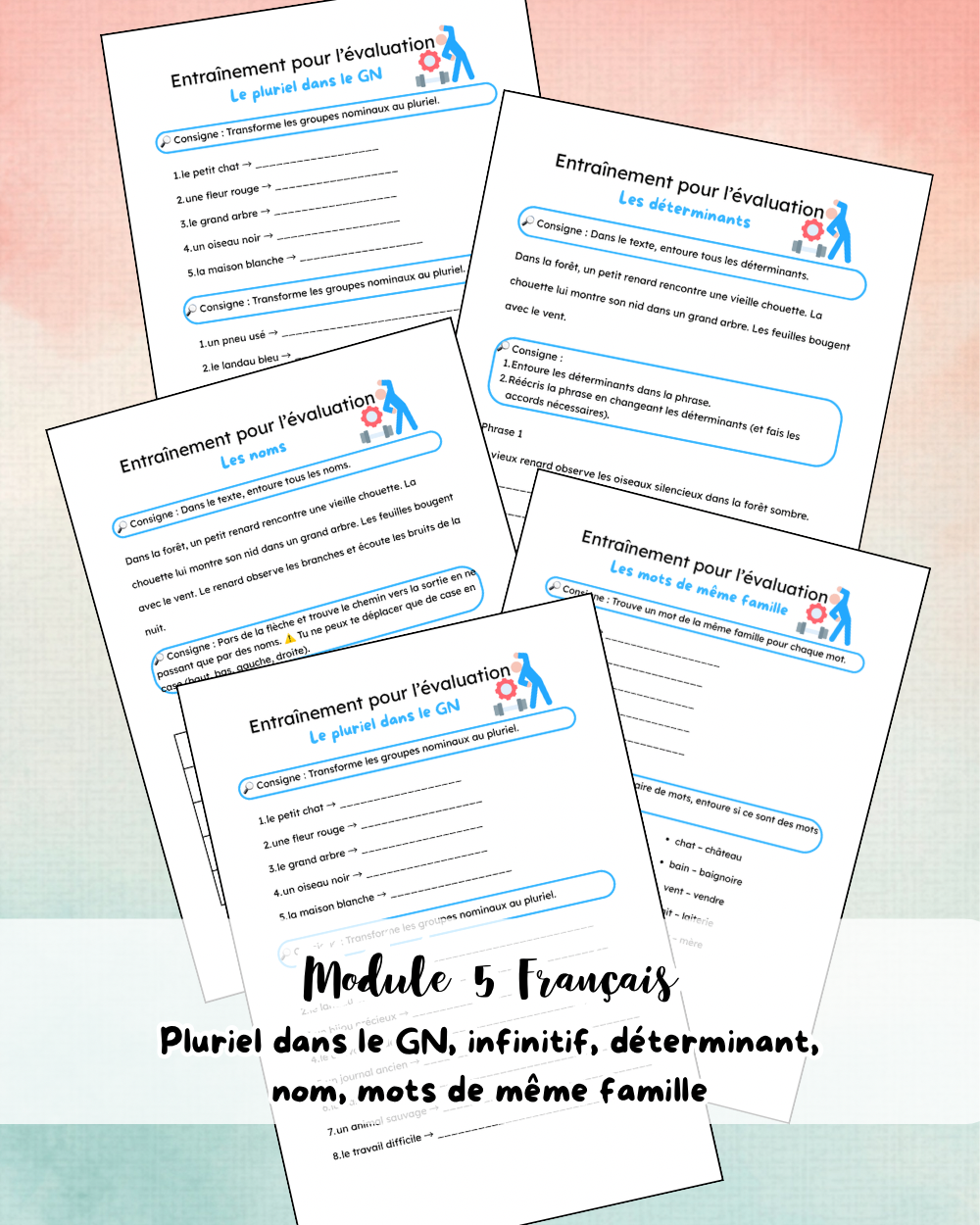 Module 5 – 5ème (ce2) – infinitif / GN / pluriel / mots de même famille