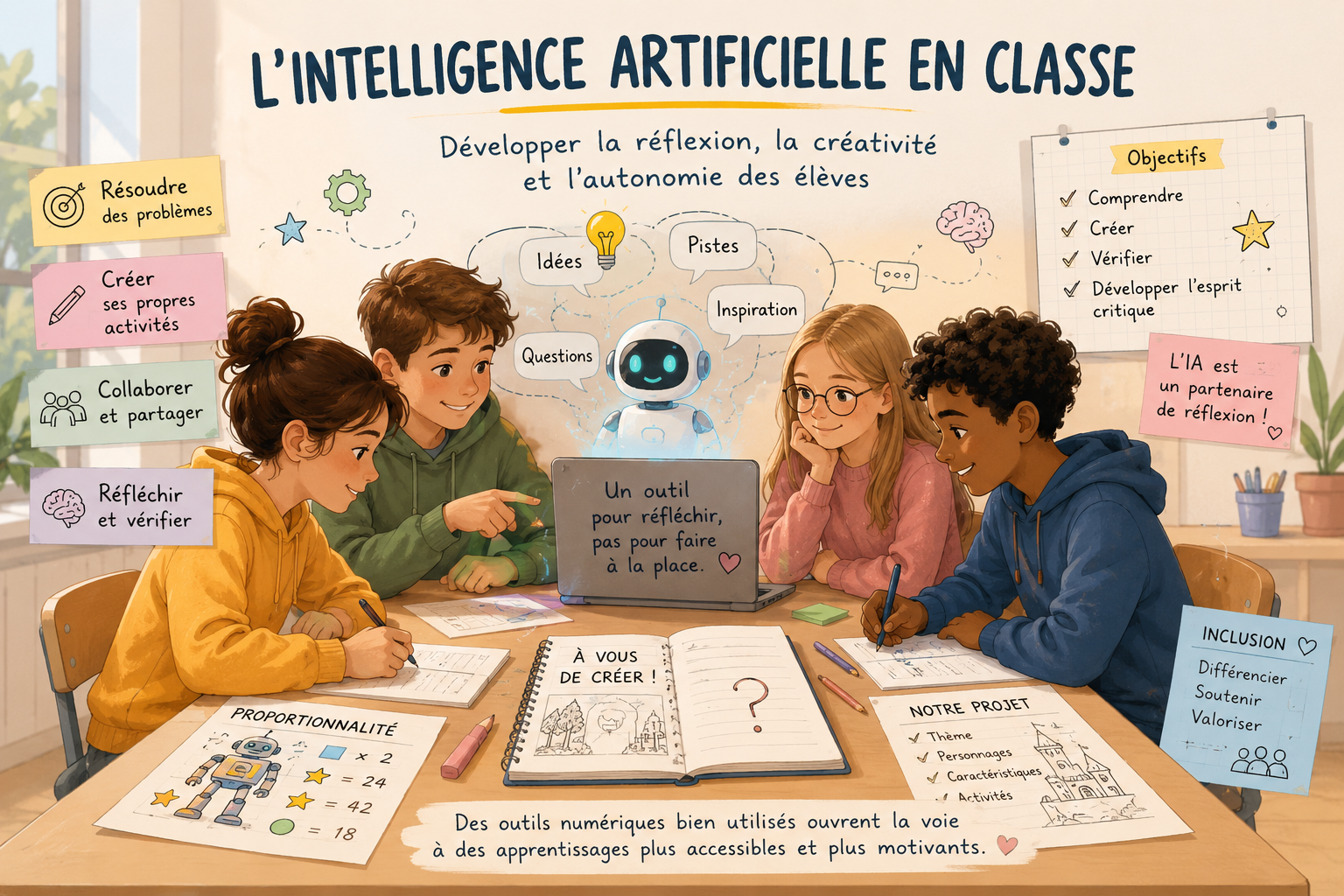 Intelligence artificielle en classe : développer la réflexion et la créativité des élèves