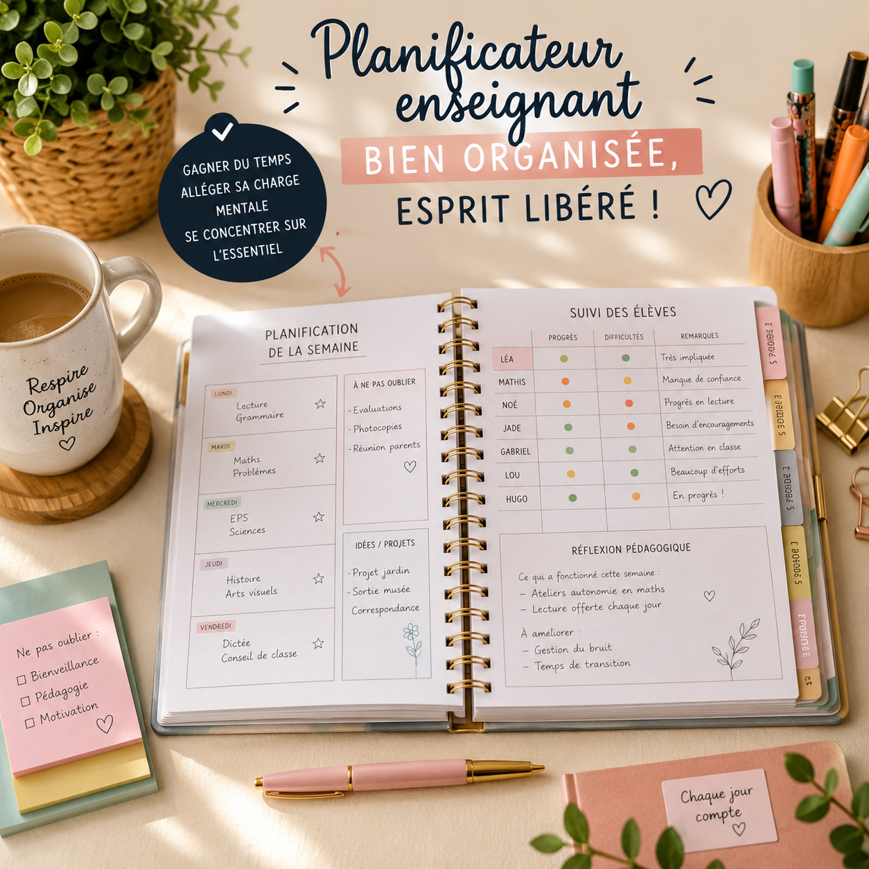 Planificateur enseignant primaire : comment gagner du temps sur vos préparations de classe