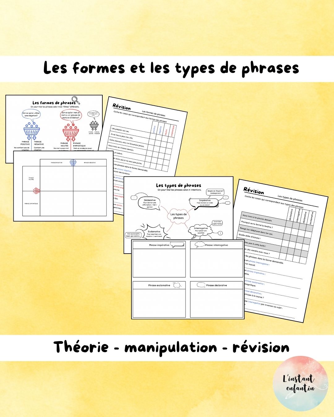 Les types et les formes de phrases – Pack complet